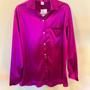 Satin Fuchsia Blouse